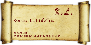 Koris Liliána névjegykártya